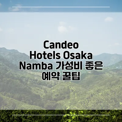 Candeo Hotels Osaka Namba 가성비 좋은 예약 꿀팁