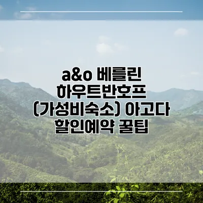 a&o 베를린 하우트반호프 (가성비숙소) 아고다 할인예약 꿀팁