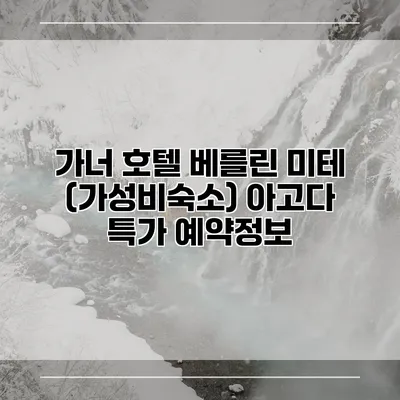 가너 호텔 베를린 미테 (가성비숙소) 아고다 특가 예약정보