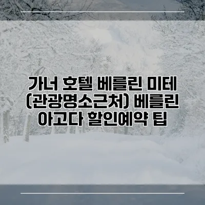 가너 호텔 베를린 미테 (관광명소근처) 베를린 아고다 할인예약 팁