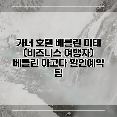 가너 호텔 베를린 미테 (비즈니스 여행자) 베를린 아고다 할인예약 팁