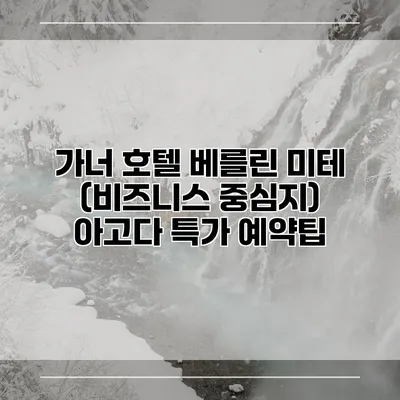가너 호텔 베를린 미테 (비즈니스 중심지) 아고다 특가 예약팁