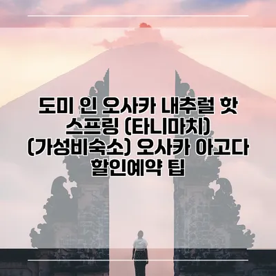 도미 인 오사카 내추럴 핫 스프링 (타니마치) (가성비숙소) 오사카 아고다 할인예약 팁