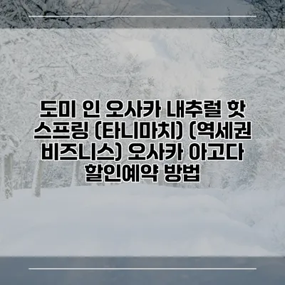 도미 인 오사카 내추럴 핫 스프링 (타니마치) (역세권 비즈니스) 오사카 아고다 할인예약 방법