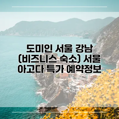 도미인 서울 강남 (비즈니스 숙소) 서울 아고다 특가 예약정보