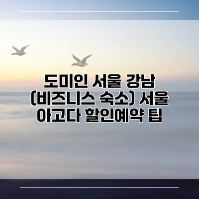 도미인 서울 강남 (비즈니스 숙소) 서울 아고다 할인예약 팁
