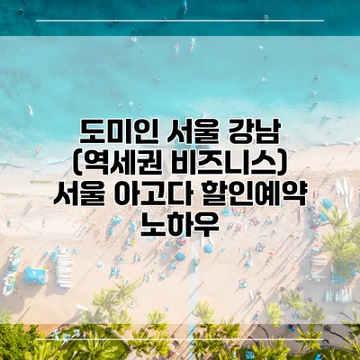 도미인 서울 강남 (역세권 비즈니스) 서울 아고다 할인예약 노하우