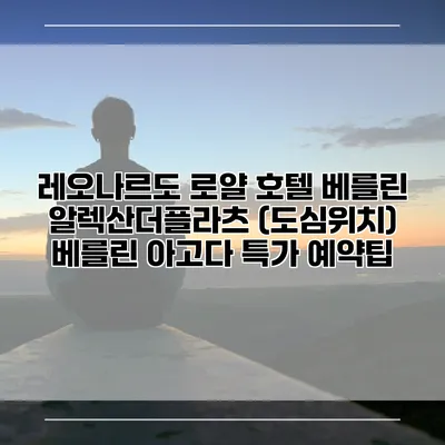 레오나르도 로얄 호텔 베를린 알렉산더플라츠 (도심위치) 베를린 아고다 특가 예약팁
