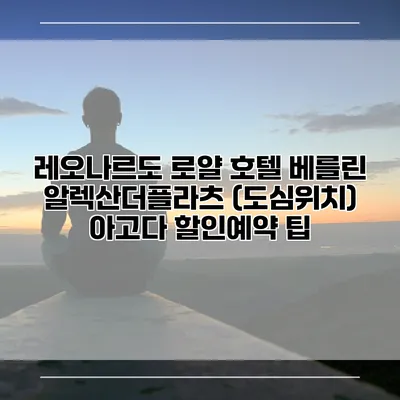 레오나르도 로얄 호텔 베를린 알렉산더플라츠 (도심위치) 아고다 할인예약 팁