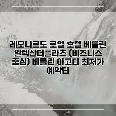 레오나르도 로얄 호텔 베를린 알렉산더플라츠 (비즈니스 중심) 베를린 아고다 최저가 예약팁