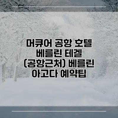 머큐어 공항 호텔 베를린 테겔 (공항근처) 베를린 아고다 예약팁