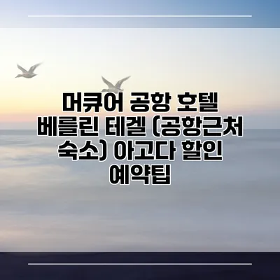 머큐어 공항 호텔 베를린 테겔 (공항근처 숙소) 아고다 할인 예약팁