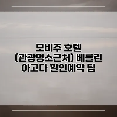 모비주 호텔 (관광명소근처) 베를린 아고다 할인예약 팁
