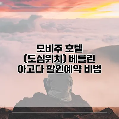 모비주 호텔 (도심위치) 베를린 아고다 할인예약 비법