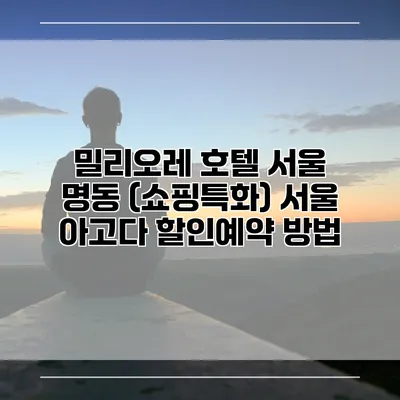 밀리오레 호텔 서울 명동 (쇼핑특화) 서울 아고다 할인예약 방법