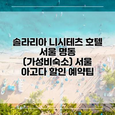 솔라리아 니시테츠 호텔 서울 명동 (가성비숙소) 서울 아고다 할인 예약팁