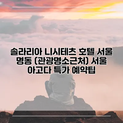 솔라리아 니시테츠 호텔 서울 명동 (관광명소근처) 서울 아고다 특가 예약팁