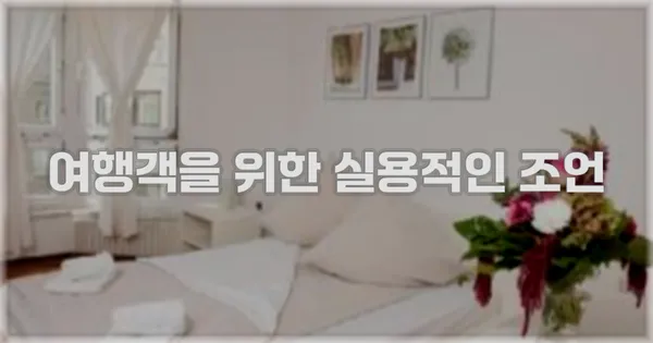 여행객을 위한 실용적인 조언