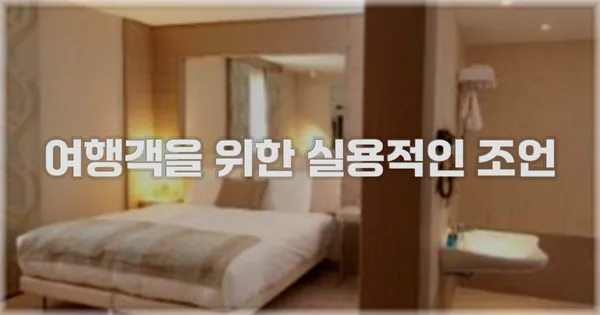 여행객을 위한 실용적인 조언