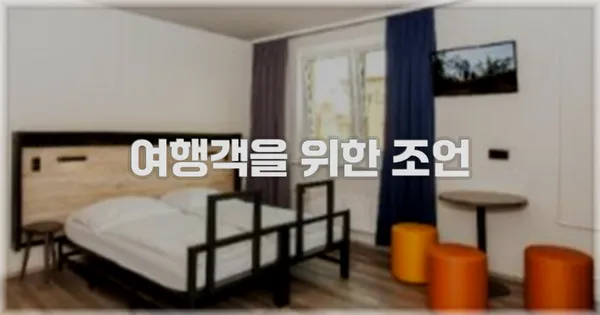 여행객을 위한 조언