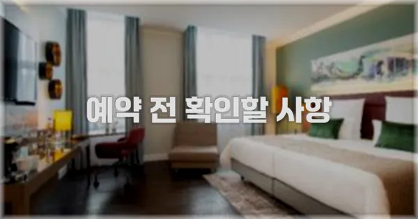 예약 전 확인할 사항
