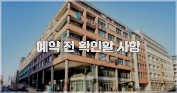 예약 전 확인할 사항