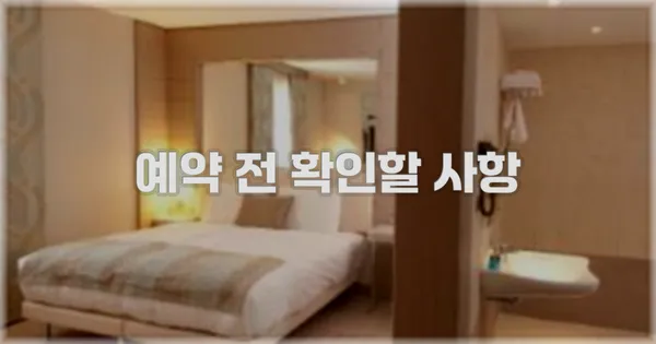 예약 전 확인할 사항