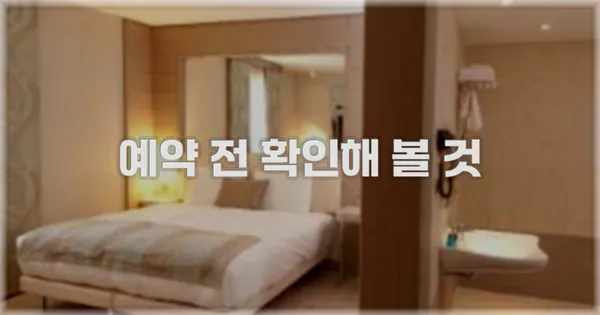 예약 전 확인해 볼 것