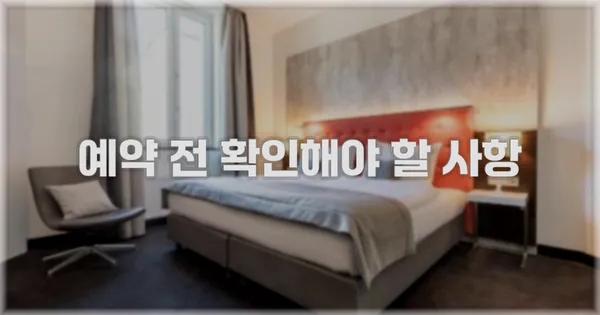 예약 전 확인해야 할 사항