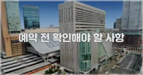 예약 전 확인해야 할 사항