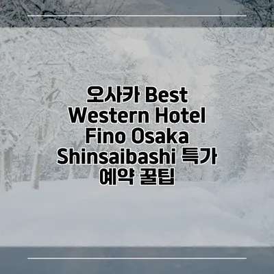 오사카 Best Western Hotel Fino Osaka Shinsaibashi 특가 예약 꿀팁