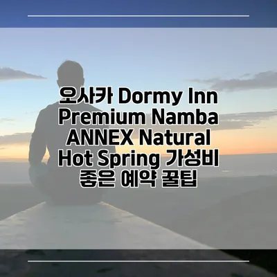오사카 Dormy Inn Premium Namba ANNEX Natural Hot Spring 가성비 좋은 예약 꿀팁