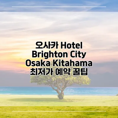 오사카 Hotel Brighton City Osaka Kitahama 최저가 예약 꿀팁