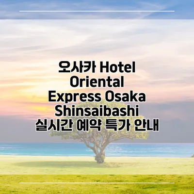 오사카 Hotel Oriental Express Osaka Shinsaibashi 실시간 예약 특가 안내