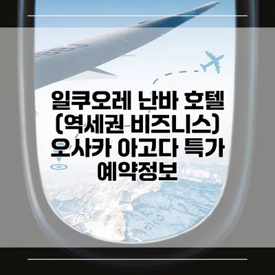 일쿠오레 난바 호텔 (역세권 비즈니스) 오사카 아고다 특가 예약정보