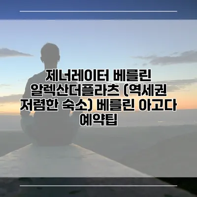 제너레이터 베를린 알렉산더플라츠 (역세권 저렴한 숙소) 베를린 아고다 예약팁