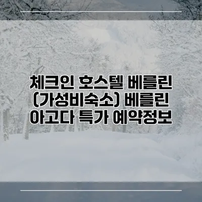체크인 호스텔 베를린 (가성비숙소) 베를린 아고다 특가 예약정보