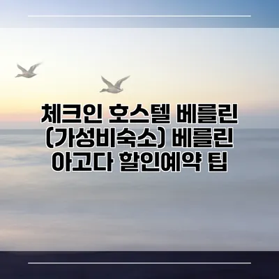 체크인 호스텔 베를린 (가성비숙소) 베를린 아고다 할인예약 팁