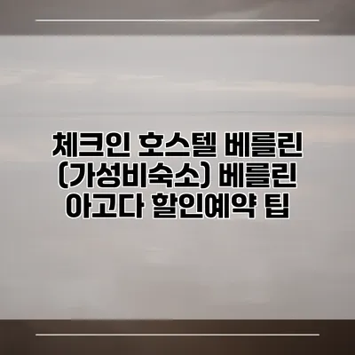 체크인 호스텔 베를린 (가성비숙소) 베를린 아고다 할인예약 팁