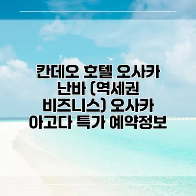 칸데오 호텔 오사카 난바 (역세권 비즈니스) 오사카 아고다 특가 예약정보