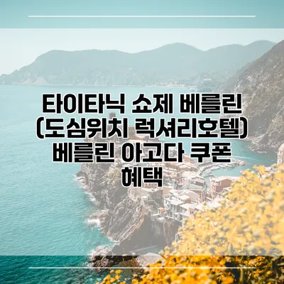 타이타닉 쇼제 베를린 (도심위치 럭셔리호텔) 베를린 아고다 쿠폰 혜택
