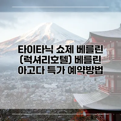 타이타닉 쇼제 베를린 (럭셔리호텔) 베를린 아고다 특가 예약방법