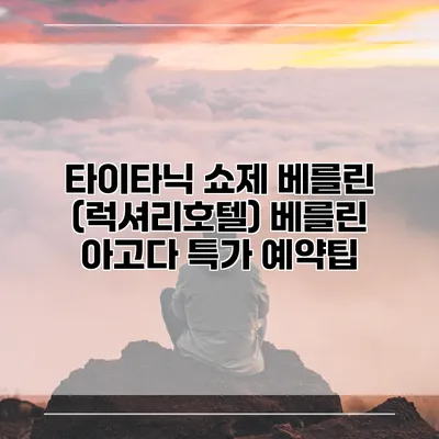 타이타닉 쇼제 베를린 (럭셔리호텔) 베를린 아고다 특가 예약팁