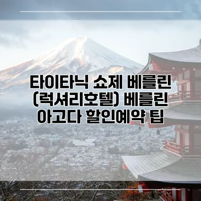 타이타닉 쇼제 베를린 (럭셔리호텔) 베를린 아고다 할인예약 팁