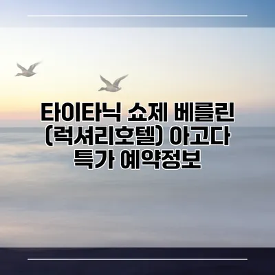 타이타닉 쇼제 베를린 (럭셔리호텔) 아고다 특가 예약정보