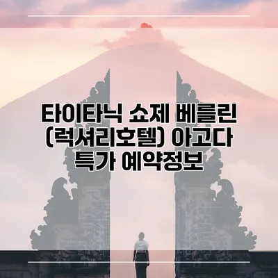 타이타닉 쇼제 베를린 (럭셔리호텔) 아고다 특가 예약정보