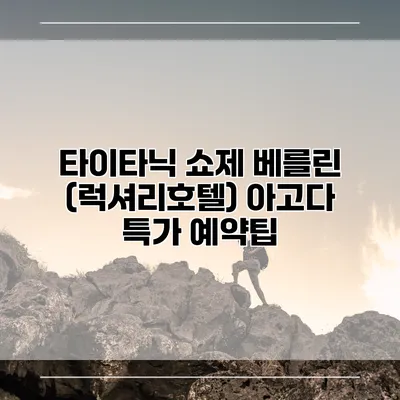 타이타닉 쇼제 베를린 (럭셔리호텔) 아고다 특가 예약팁