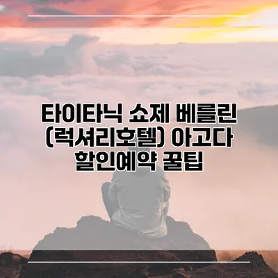 타이타닉 쇼제 베를린 (럭셔리호텔) 아고다 할인예약 꿀팁