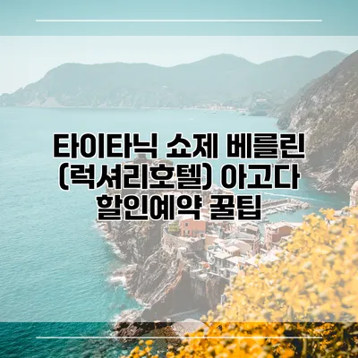 타이타닉 쇼제 베를린 (럭셔리호텔) 아고다 할인예약 꿀팁