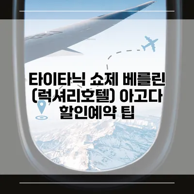 타이타닉 쇼제 베를린 (럭셔리호텔) 아고다 할인예약 팁